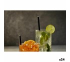 Straws Algon Cardboard Black 25 Pieces 24 Units