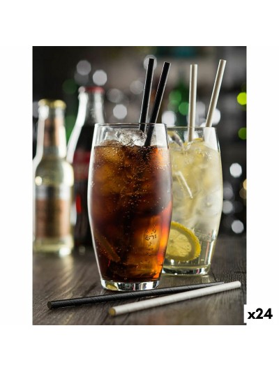 Pajitas Algon Cartón Negro 25 Piezas 24 Unidades