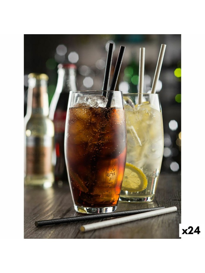 Pajitas Algon Cartón Negro 25 Piezas 24 Unidades