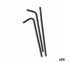 Straws Algon Cardboard Black 25 Pieces 24 Units