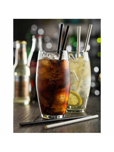 Straws Algon Cardboard Black 25 Pieces 24 Units