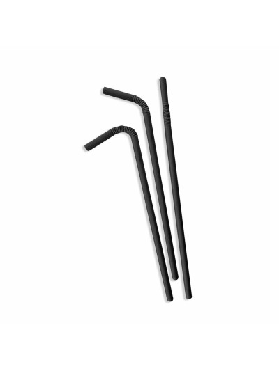 Straws Algon Cardboard Black 25 Pieces 24 Units