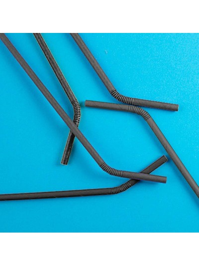 Straws Algon Cardboard Black 25 Pieces 24 Units