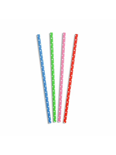 Pajitas Algon Cartón Multicolor Topos 25 Piezas 24 Unidades