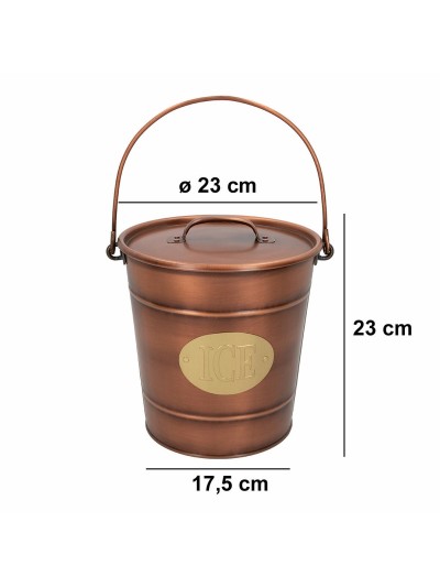Ice Bucket Aktive Ice Copper Galvanised Steel 5 L 26,5 x 25,5 x 23,5 cm (6 Units)