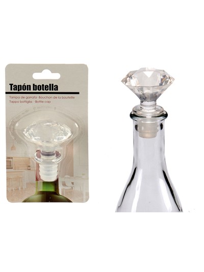 Airtight bottle cap Transparent 4,5 x 14,5 x 8,5 cm Diamond (12 Units)