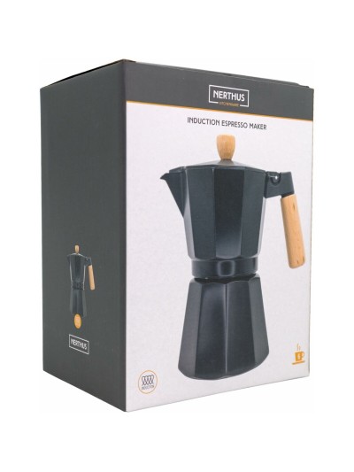 Cafetera Italiana Vin Bouquet Aluminio 6 Tazas Negro