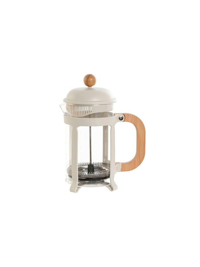 Cafetière à Piston Home ESPRIT Blanc Naturel Acier inoxydable 800 ml 15 x 10 x 22 cm