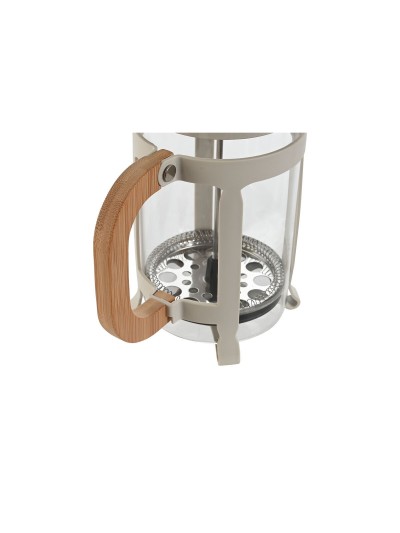 Cafetière à Piston Home ESPRIT Blanc Naturel Acier inoxydable 800 ml 15 x 10 x 22 cm