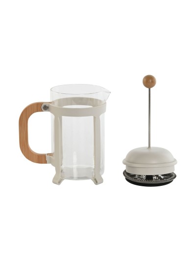 Cafetière à Piston Home ESPRIT Blanc Naturel Acier inoxydable 800 ml 15 x 10 x 22 cm
