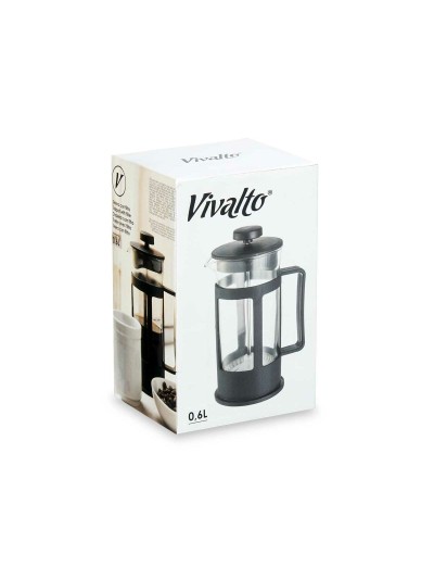 Tetera Negro Transparente 600 ml Émbolo