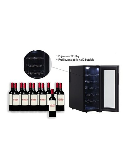 Bottle Cooler Adler AD 8083 50 W 12 bottles 33 L