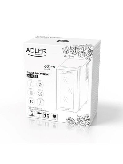 Enfriador de Botellas Adler AD 8083 50 W 12 botellas 33 L