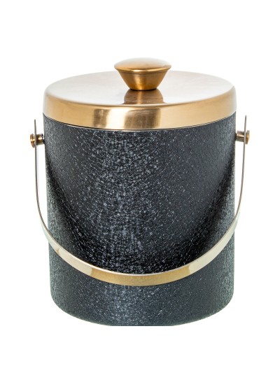 Ice Bucket Alexandra House Living Black Golden Metal 15 x 18 x 15 cm