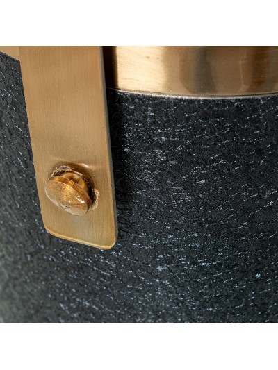 Ice Bucket Alexandra House Living Black Golden Metal 15 x 18 x 15 cm