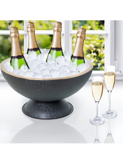 Bottle Cooler Alexandra House Living Black Golden Metal 43 x 22 x 43 cm