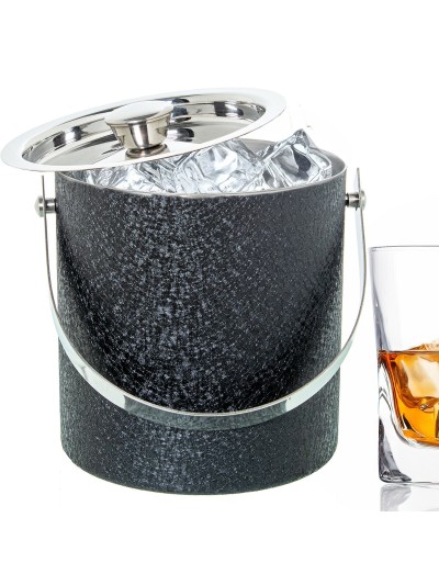 Ice Bucket Alexandra House Living Black Grey Metal 15 x 16 x 15 cm