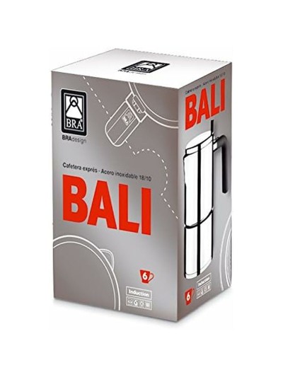 Italian Coffee Pot BRA BALI Steel 10 Cups 500 ml Metal Stainless steel