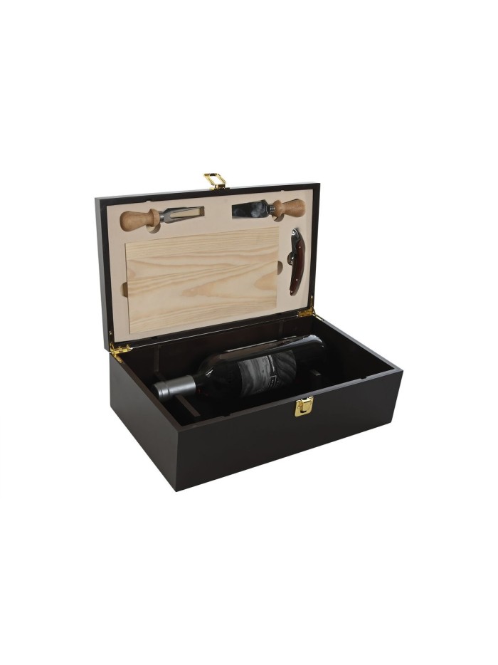 Set d'Accessoires pour Vin Home ESPRIT Brun foncé Bois MDF 36 x 21 x 12 cm
