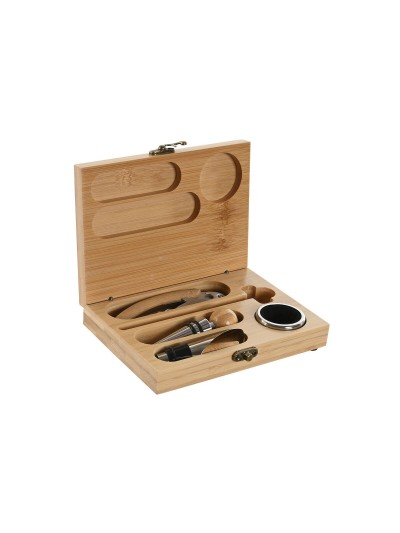Set d'Accessoires pour Vin Home ESPRIT Naturel Bambou 16 x 11 x 3 cm