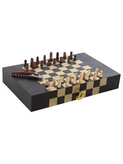 Set of Wine Accessories Home ESPRIT Dark brown MDF Wood 36 x 11 x 12 cm