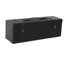 Set of Wine Accessories Home ESPRIT Black Grey Leather 36 x 11 x 12 cm