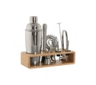 Cocktail Set Home ESPRIT Silver Natural Bamboo Stainless steel 26 x 10,5 x 25 cm