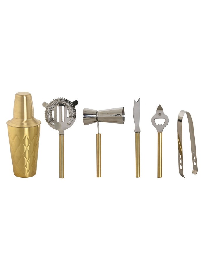 Cocktail Set Home ESPRIT Golden Stainless steel 22 x 22 x 21 cm
