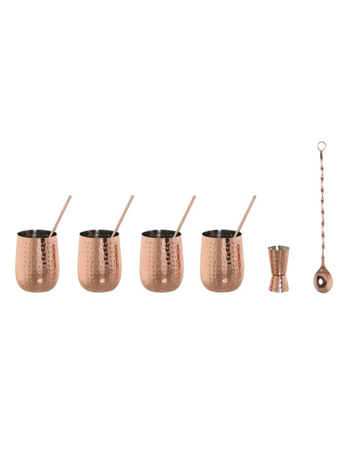 Cocktail Set Home ESPRIT Intense Copper Stainless steel 540 ml 8,5 x 8,5 x 11 cm
