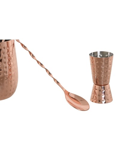 Set de Coctelería Home ESPRIT Cobrizo Intenso Acero Inoxidable 540 ml 8,5 x 8,5 x 11 cm