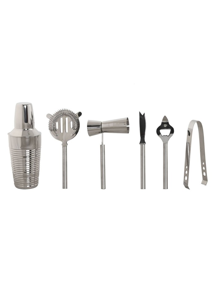 Cocktail Set Home ESPRIT Golden Silver Stainless steel 22 x 22 x 21 cm