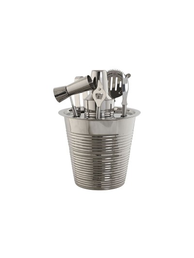 Cocktail Set Home ESPRIT Golden Silver Stainless steel 22 x 22 x 21 cm