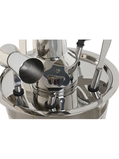 Cocktail Set Home ESPRIT Golden Silver Stainless steel 22 x 22 x 21 cm