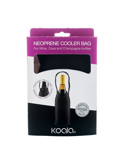 Bottle Cooler Koala Nature Black 21 x 9 cm Polyester (6 Units)