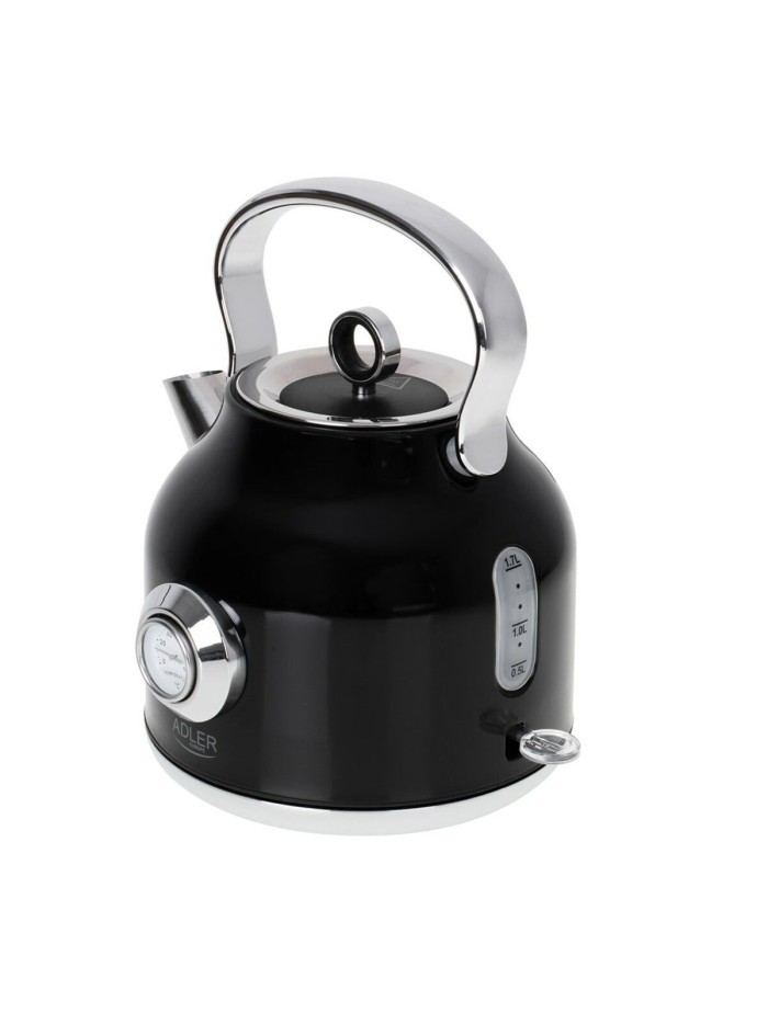 Hervidor Adler AD 1346b Negro Plateado Acero Inoxidable 1850-2200 W 1,7 L