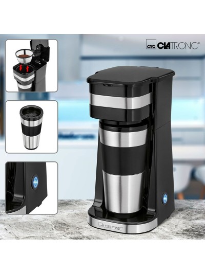Cafetera Italiana Clatronic KW 3733 Negro Acero Acero Inoxidable 1 Taza
