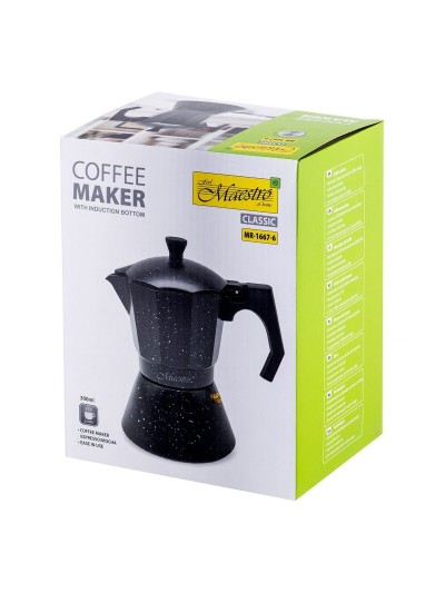 Cafetera Italiana Feel Maestro MR-1667-6 Negro Granito Aluminio 300 ml 6 Tazas