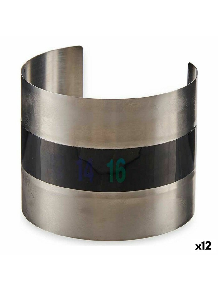Thermomètre à Vin Argenté Noir Acier inoxydable (12 Unités)