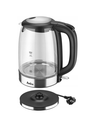 Hervidor Amica KD 2050G Negro Transparente Vidrio Plástico 2200 W 1,7 L