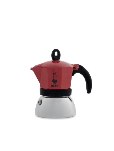 Cafetière Italienne Bialetti Moka Induction Noir Rouge Aluminium 150 ml (1 Unité)