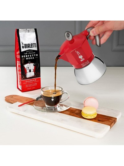 Cafetera Italiana Bialetti Moka Induction Negro Rojo Aluminio 150 ml (1 unidad)
