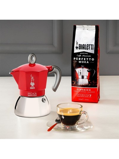 Cafetera Italiana Bialetti Moka Induction Negro Rojo Aluminio 150 ml (1 unidad)