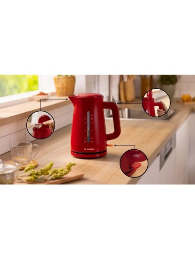 Hervidor BOSCH TWK 3M124 Rojo Plástico 2400 W 1,7 L