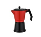 Cafetera Italiana Feel Maestro MR-1657-9 Negro Rojo Aluminio 450 ml 9 Tazas