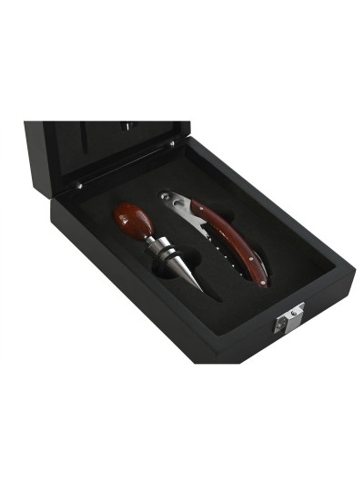 Set d'Accessoires pour Vin Home ESPRIT Noir Bois MDF 12 x 17 x 6 cm
