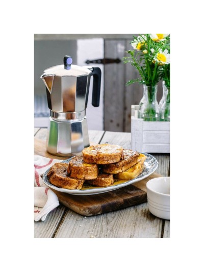 Italian Coffee Pot Monix Induction Express Silver Aluminium 9 Cups