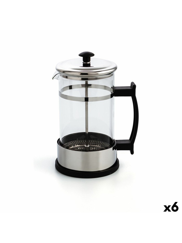 Cafetière à Piston Quid Serenia Transparent verre Acier inoxydable 600 ml (6 Unités)
