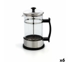 Cafetière à Piston Quid Serenia Transparent verre Acier inoxydable 600 ml (6 Unités)