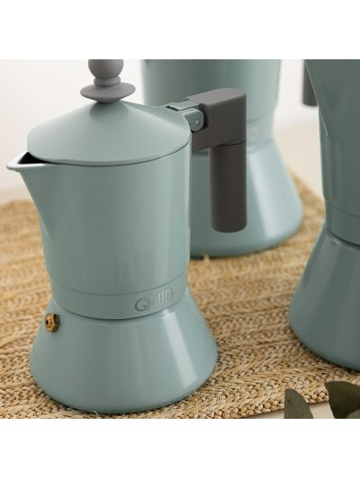 Cafetera Italiana Quid Ozon Verde Metal 6 Tazas (6 Unidades)