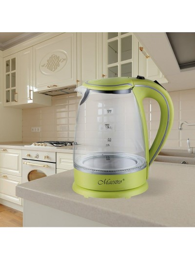 Hervidor Feel Maestro  MR-064 Verde Transparente Vidrio 2000 W 1,7 L
